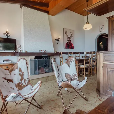 Magnifique Chalet Mitoyen Avec Vue Sur Les Montagnes Crans-Montana Exterior photo